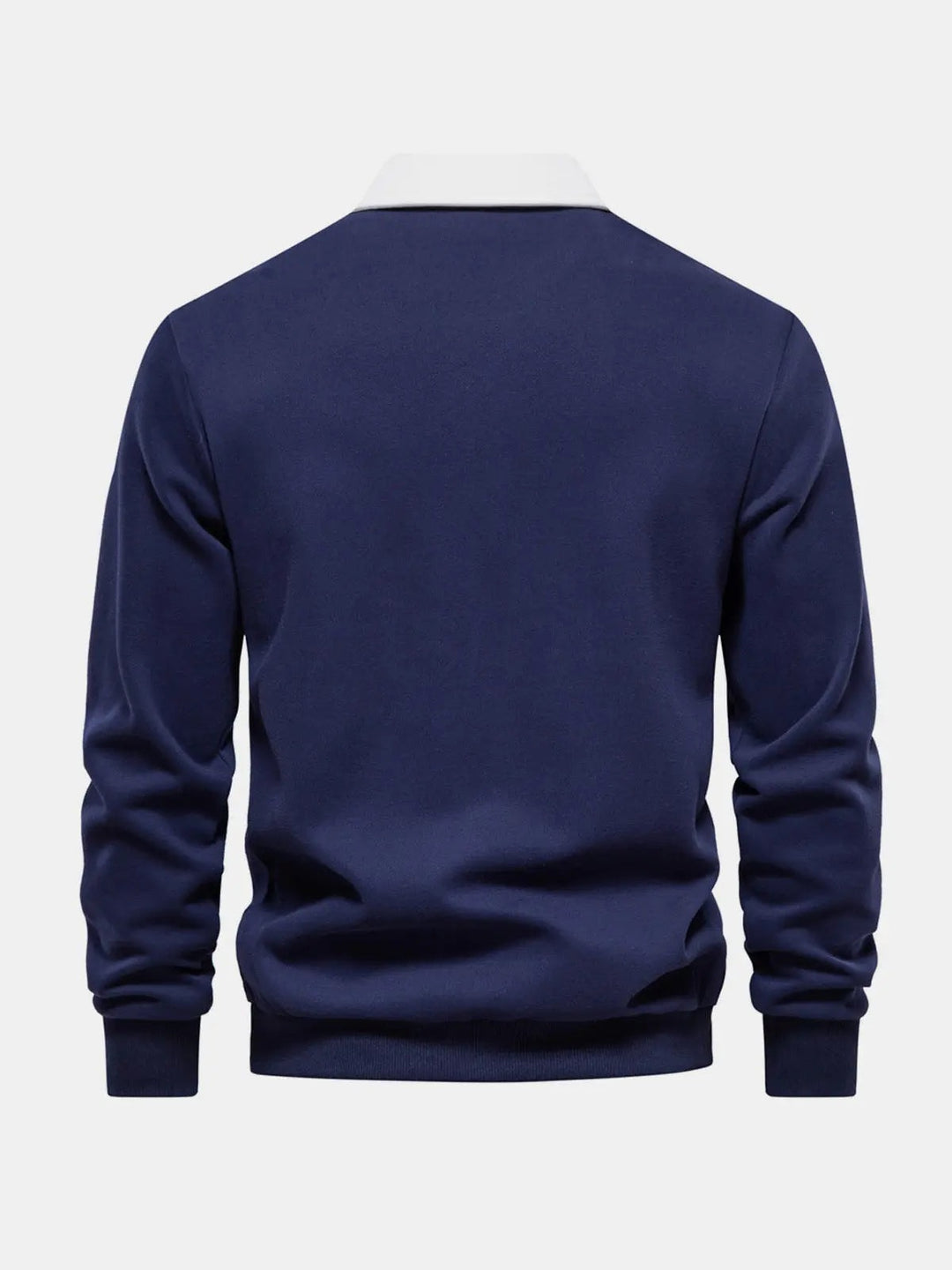 Sweatshirt herre med polokrave og lange ærmer