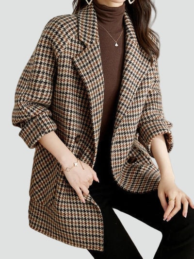 Ternet oversized frakke dame med brede revers