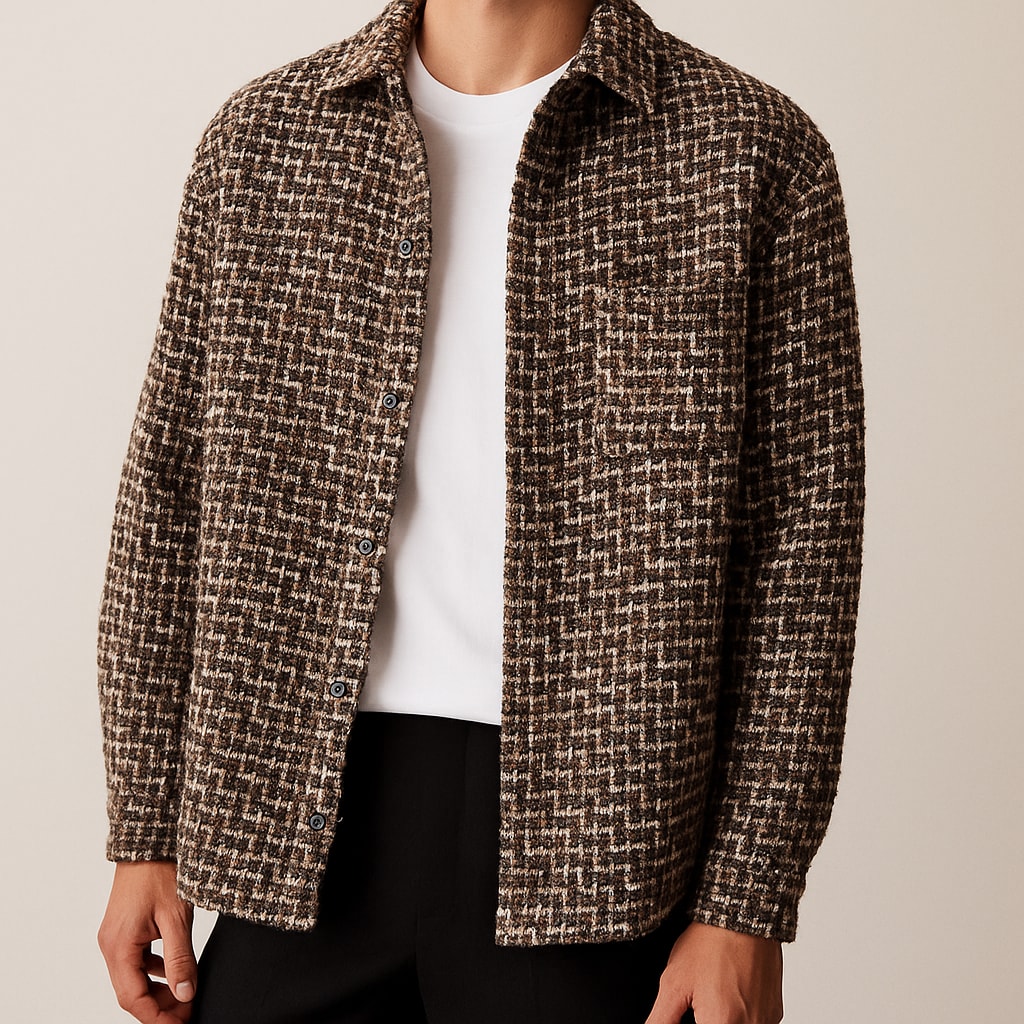 Ternet overshirt herre i bomuldstweed