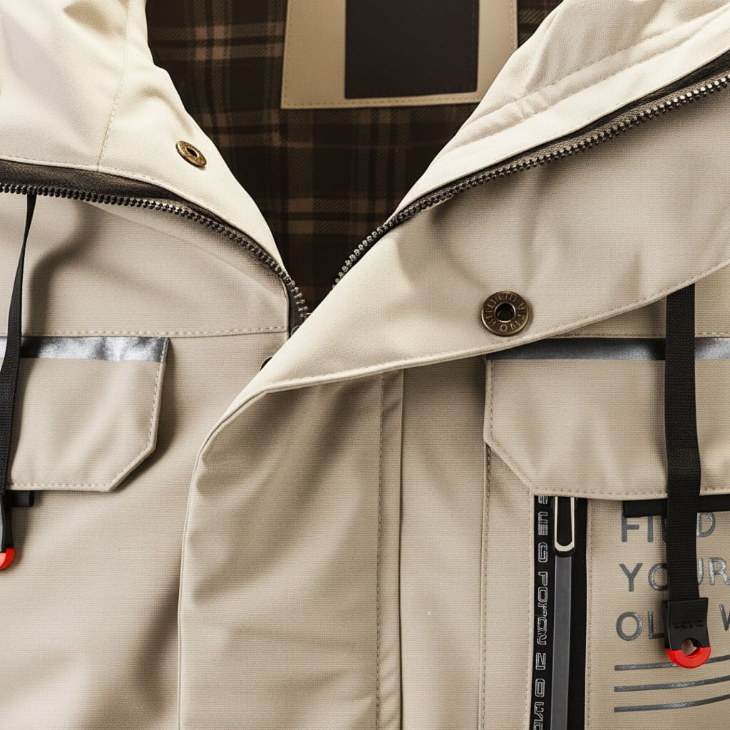 Vinterjakke herre med aftagelig hætte og lommer